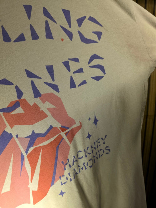 American Eagle Rolling Stones Hackney Diamonds Graphic T-Shirt Cream M