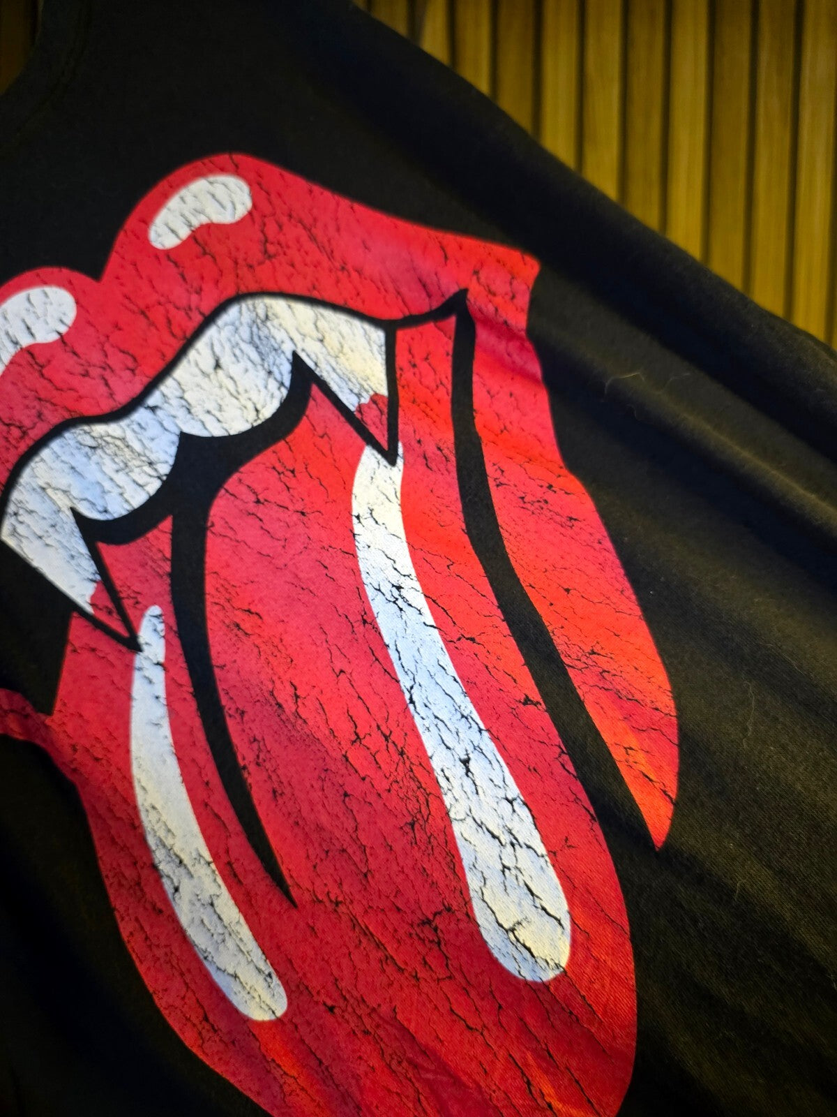 The Rolling Stones Black Tongue Logo T-Shirt Red Graphic Small