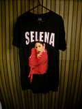 Official Selena Black Graphic T-Shirt Featuring Selena Portrait Size S