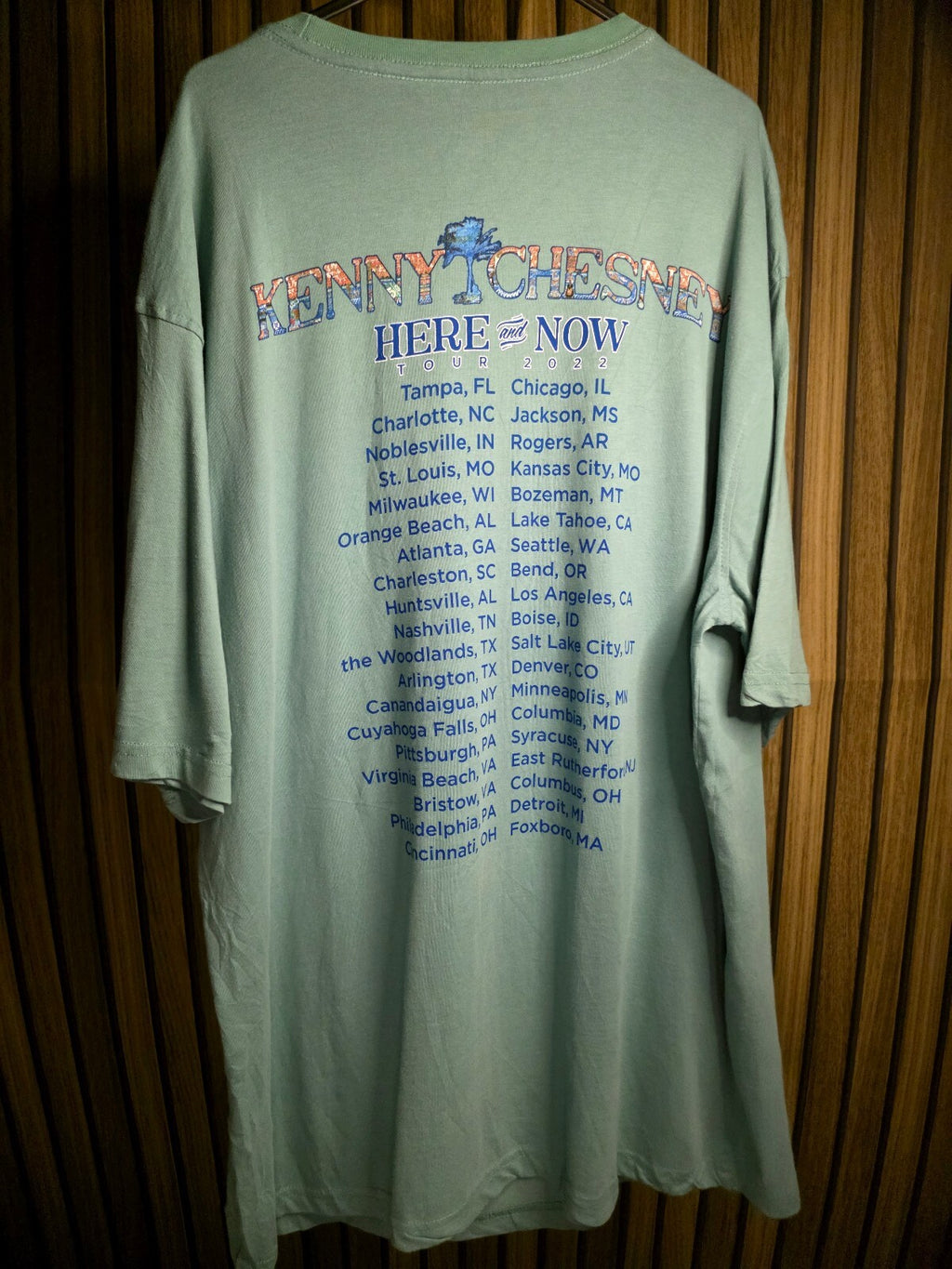 Kenny Chesney Here and Now Tour 2018 Green Large T-Shirt
