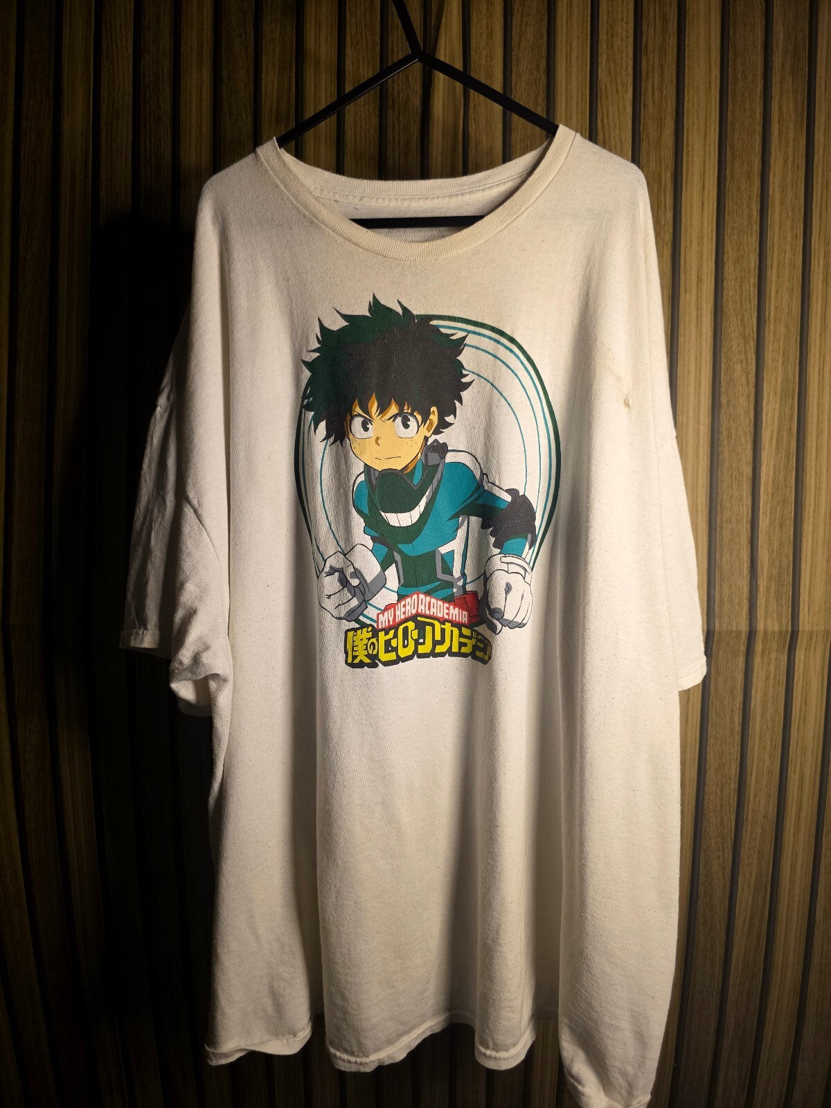 My Hero Academia Izuku Midoriya Graphic T-Shirt Cream 3XL