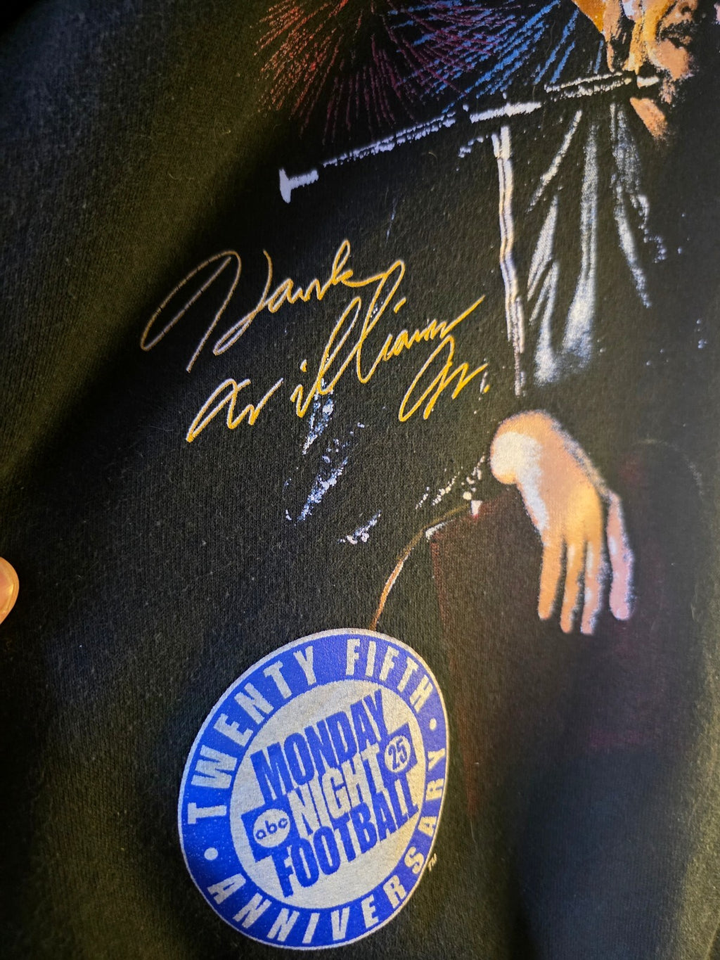 RARE 1994 ABC Monday Night Football 25th Anniversary Sweatshirt Black XL