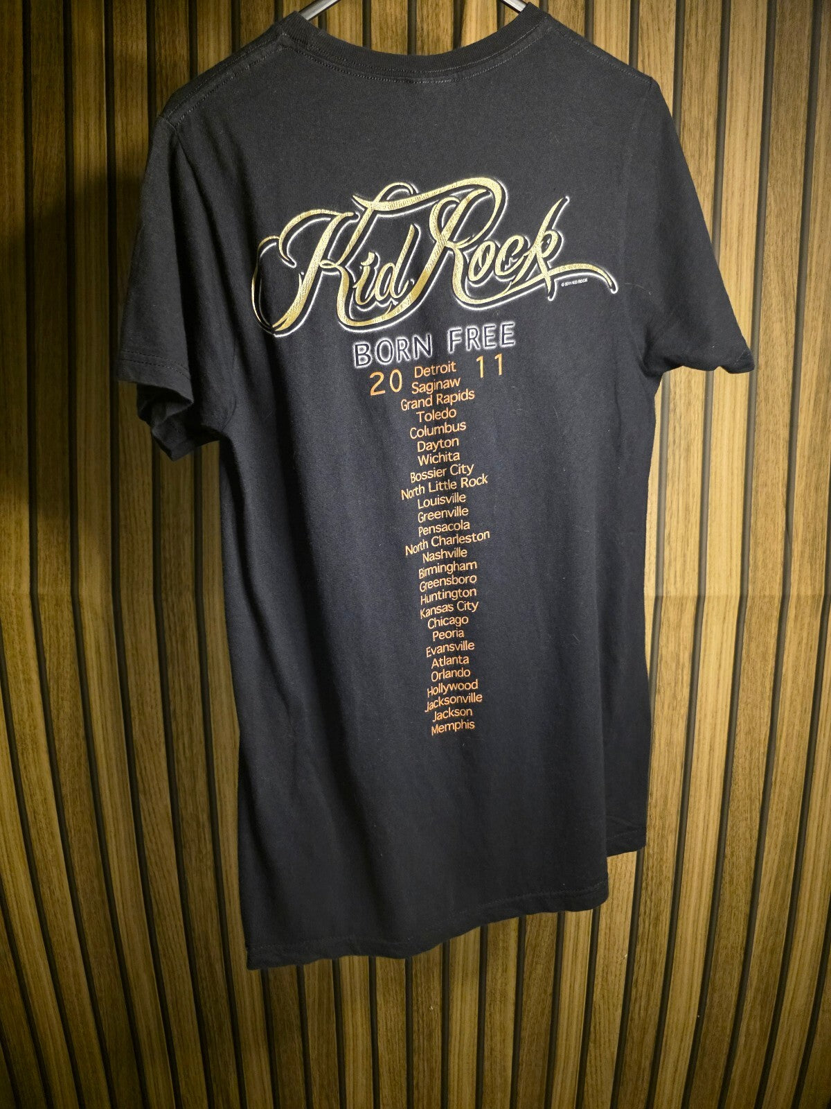Kid Rock Born Free Tour 2011 Black Graphic T-Shirt Size Small