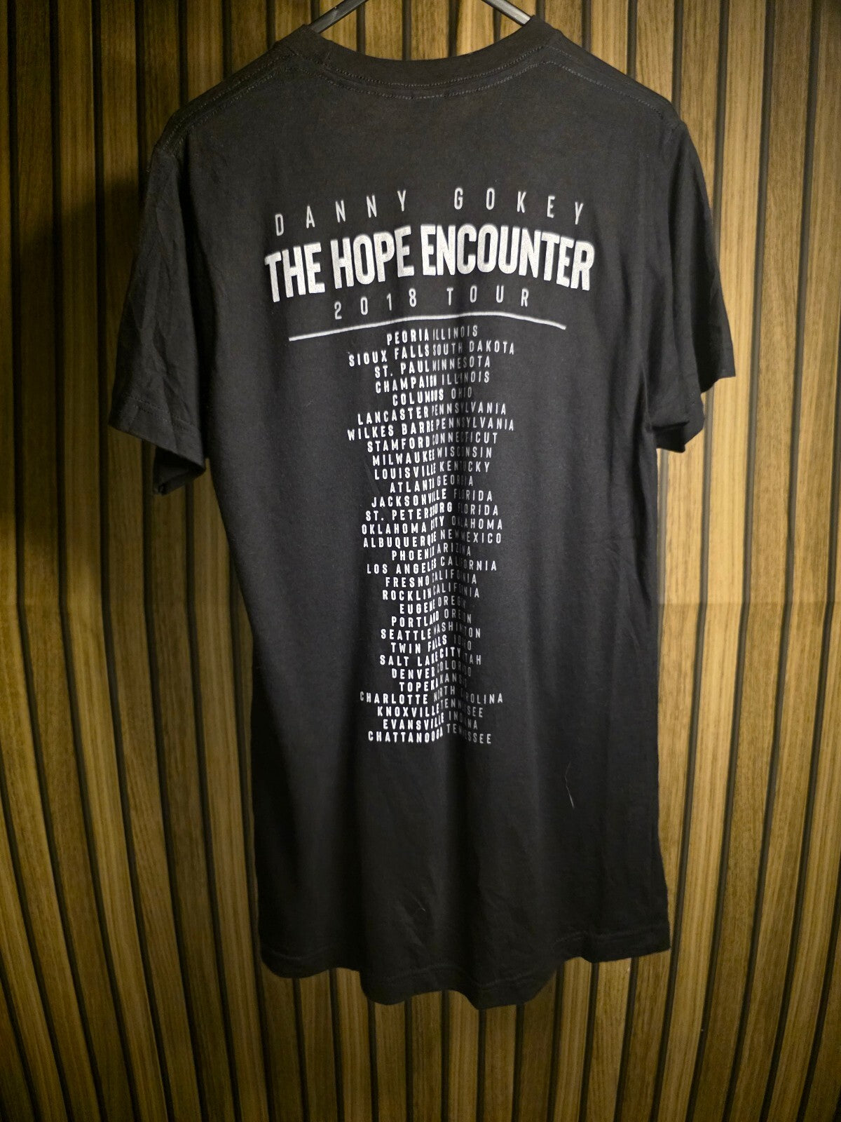 Danny Gokey The Hope Encounter 2018 Tour Black T-Shirt Size S