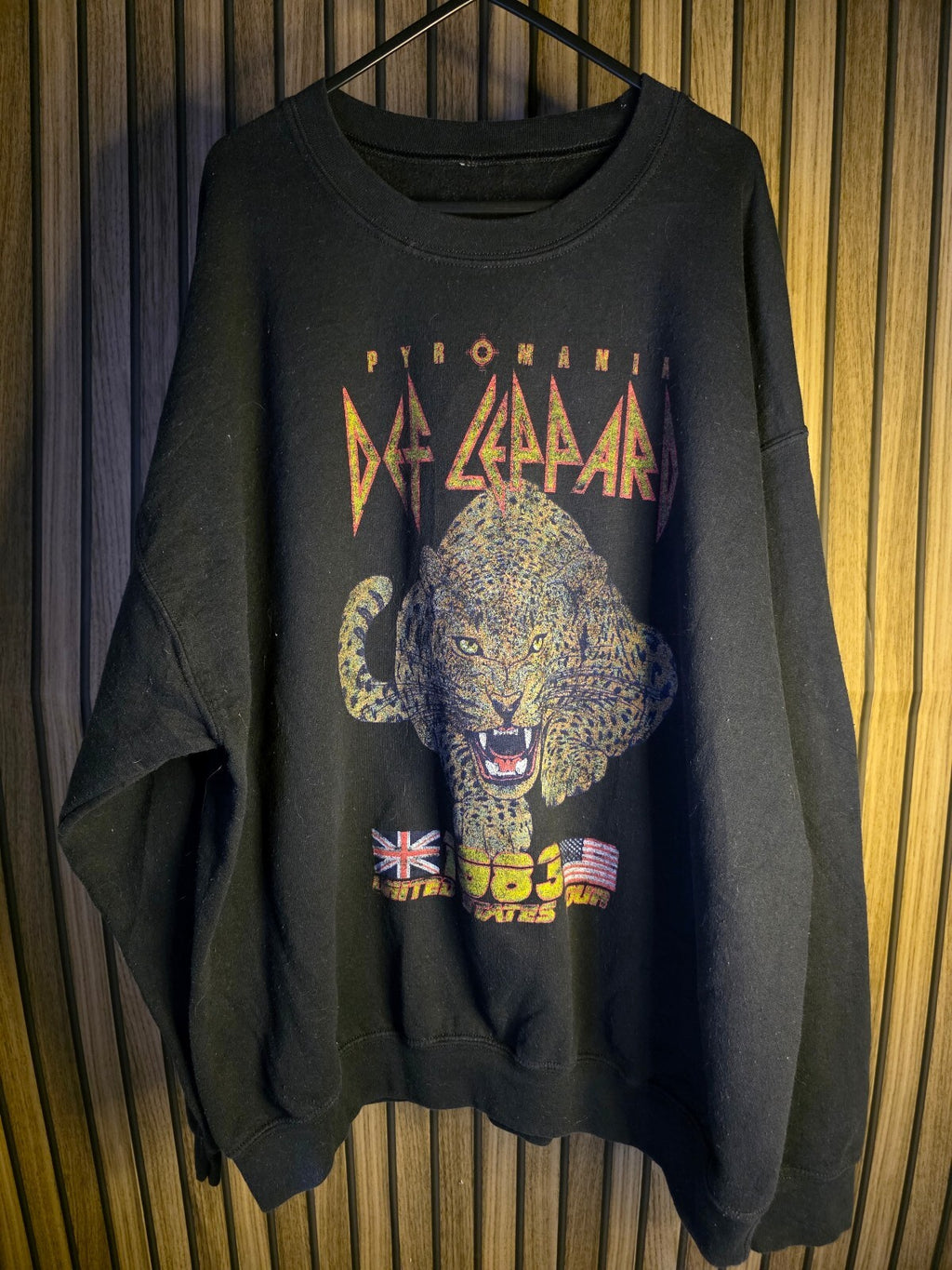 Def Leppard Pyromania Tour Sweatshirt Black Vintage 1983 Size L