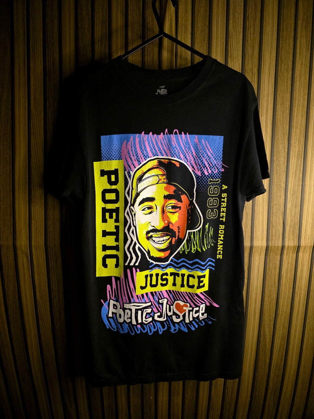 Poetic Justice Tupac Graphic T-Shirt Black Size S