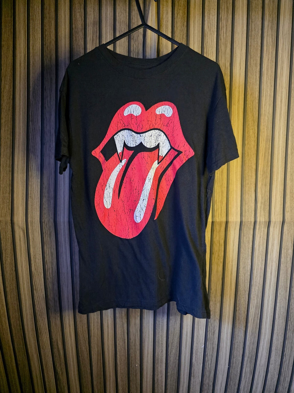 The Rolling Stones Black Tongue Logo T-Shirt Red Graphic Small