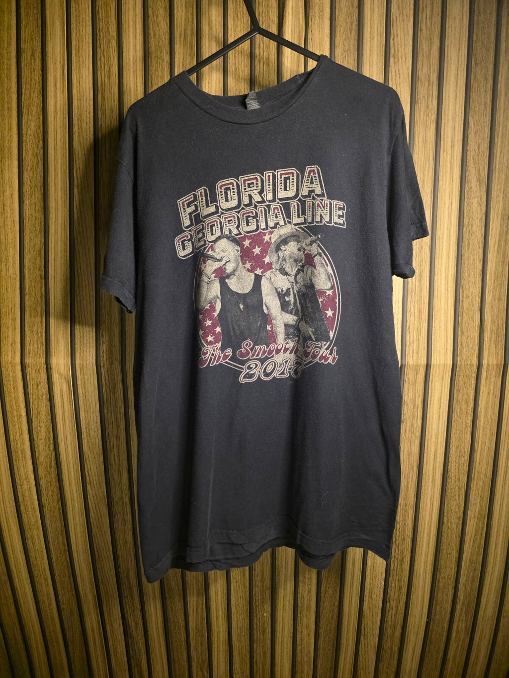 Florida Georgia Line The Smooth Tour 2017 Black Graphic T-Shirt Size Small