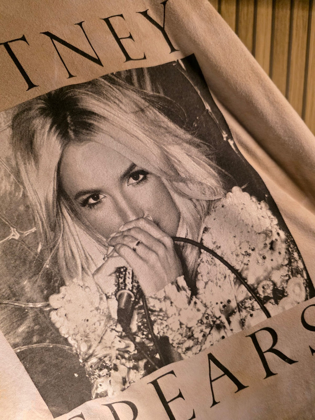 Britney Spears Graphic T-Shirt Beige XL/TG Cotton