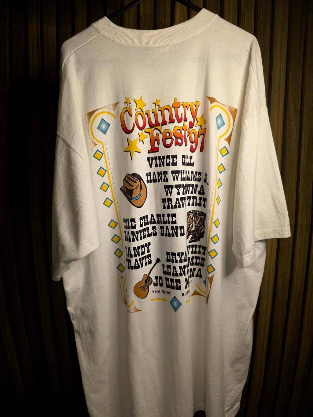 RARE Vintage Liquid Blue Country Fest 1997 Texas Music Event White T-Shirt XL