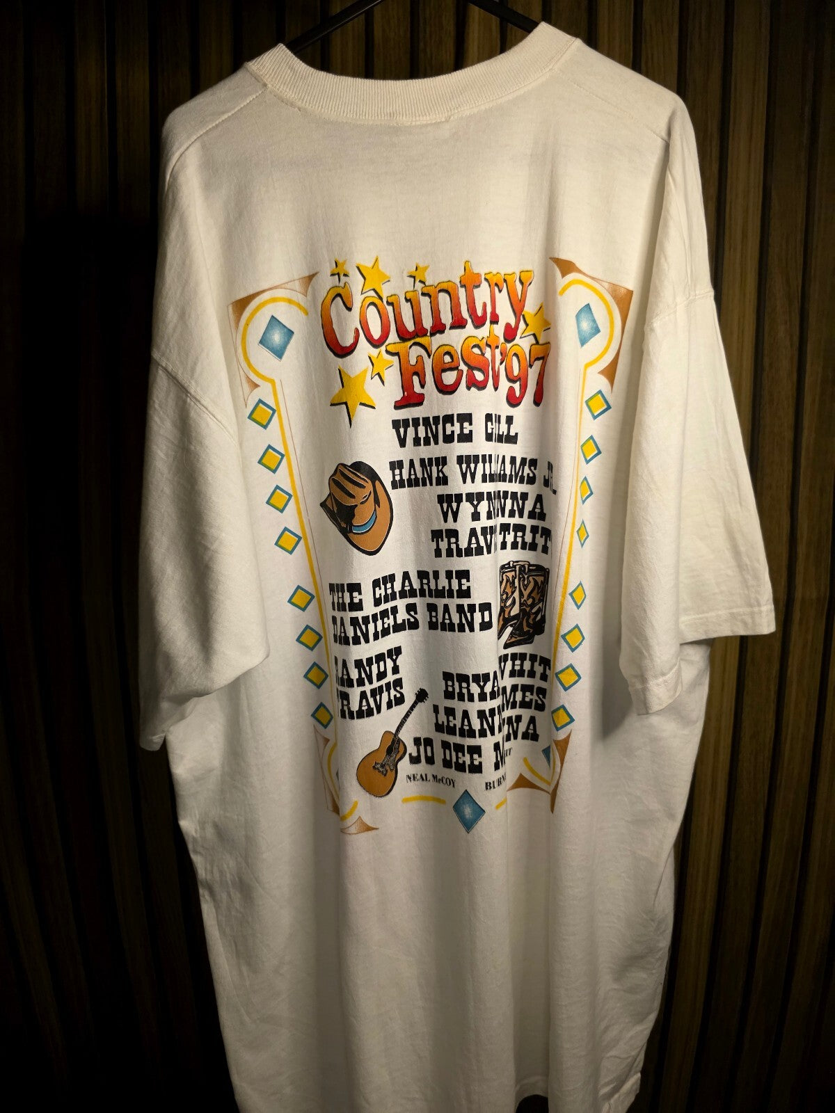 RARE Vintage Liquid Blue Country Fest 1997 Texas Music Event White T-Shirt XL