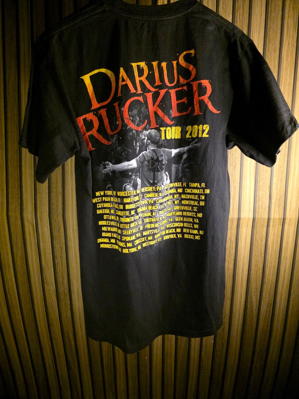Darius Rucker Tour 2012 Black Graphic T-Shirt Size S