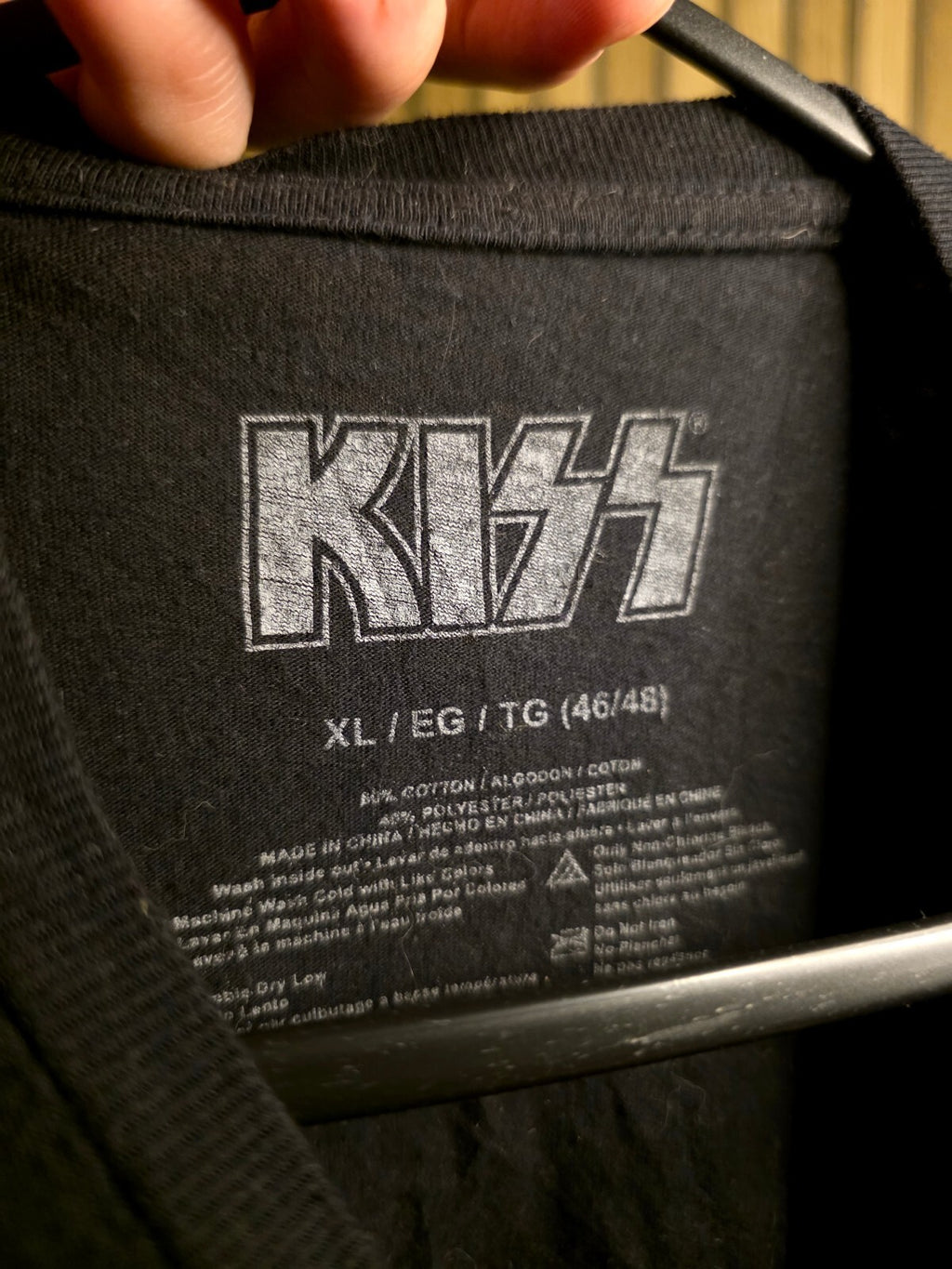 KISS World Tour '77 Black Graphic T-Shirt XL