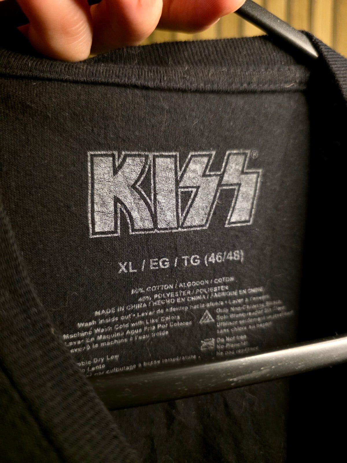 KISS World Tour '77 Black Graphic T-Shirt XL