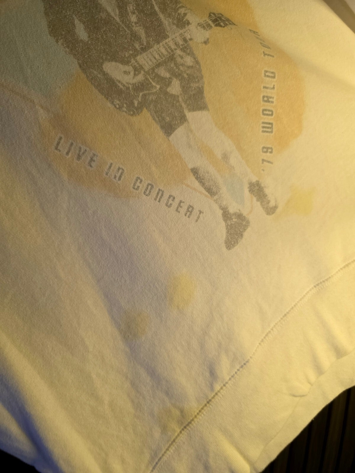 AC/DC Band Sweatshirt Live in Concert Graphic White Medium