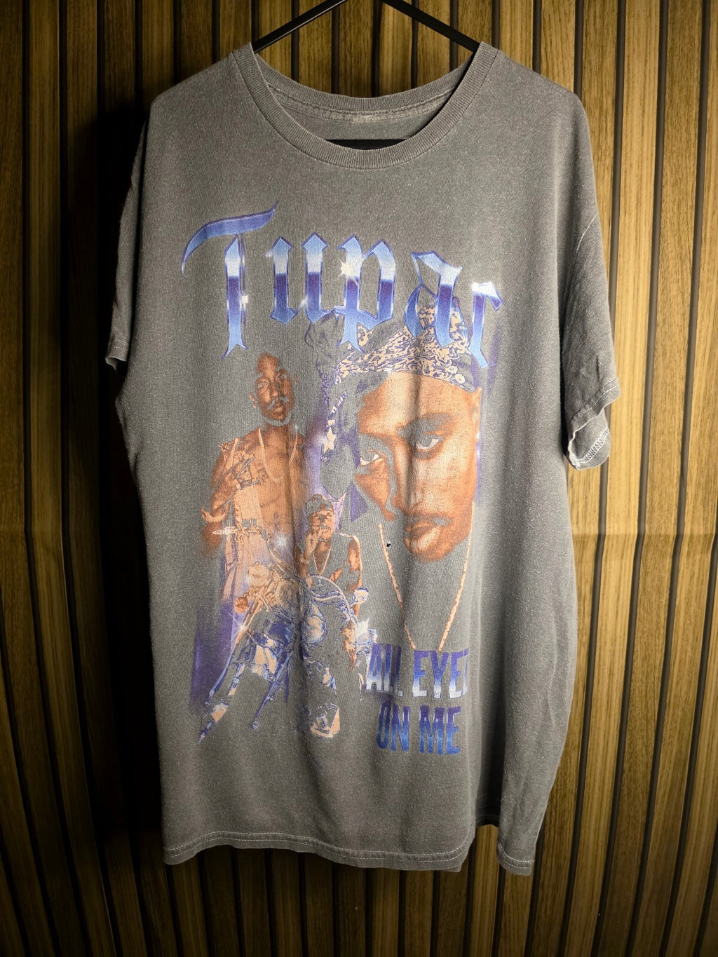 2Pac Tupac All Eyez On Me Graphic T-Shirt Grey Size S