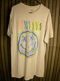 Nirvana Smiley Face Graphic T-Shirt Beige Medium