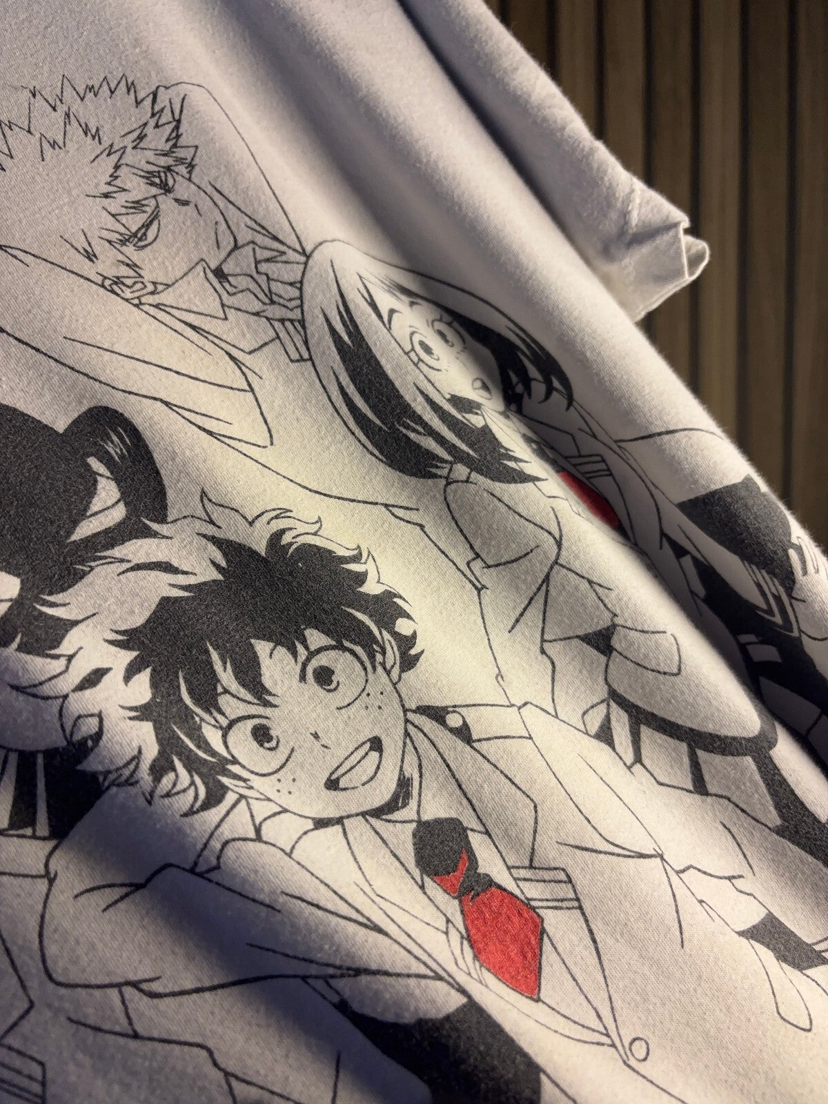 Anime Graphic T-Shirt My Hero Academia Characters White Large