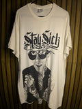 Gildan Stay Sick Graphic T-Shirt Black White Size L