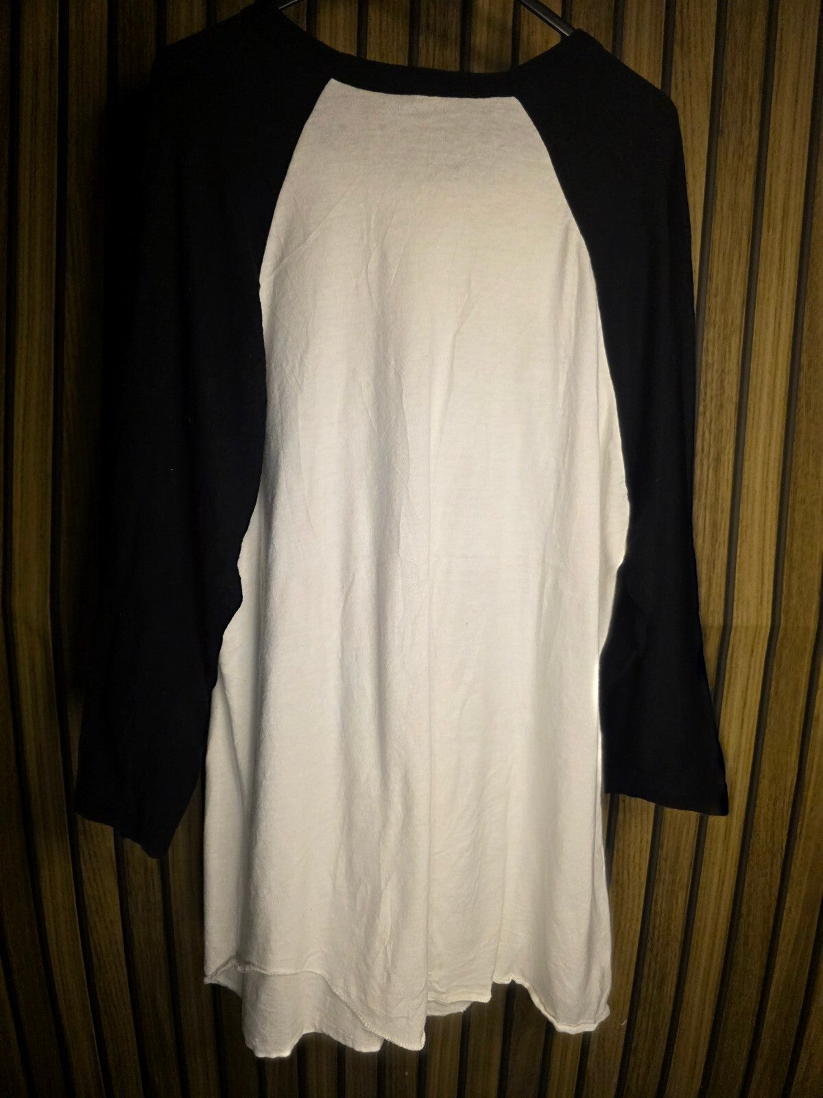 Tultex Chris Stapleton Raglan Long Sleeve T-Shirt Black White Large