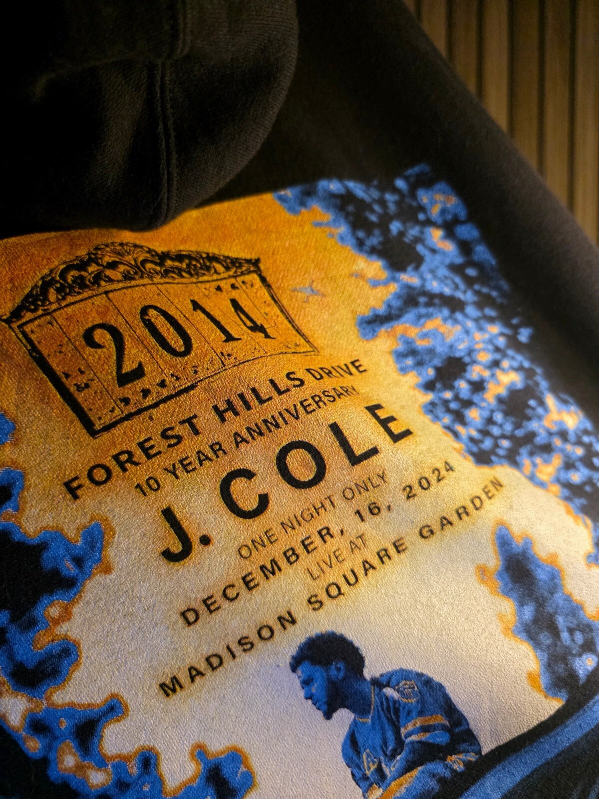 J. Cole Hoodie 2024 MSG Tour Graphic Black Large