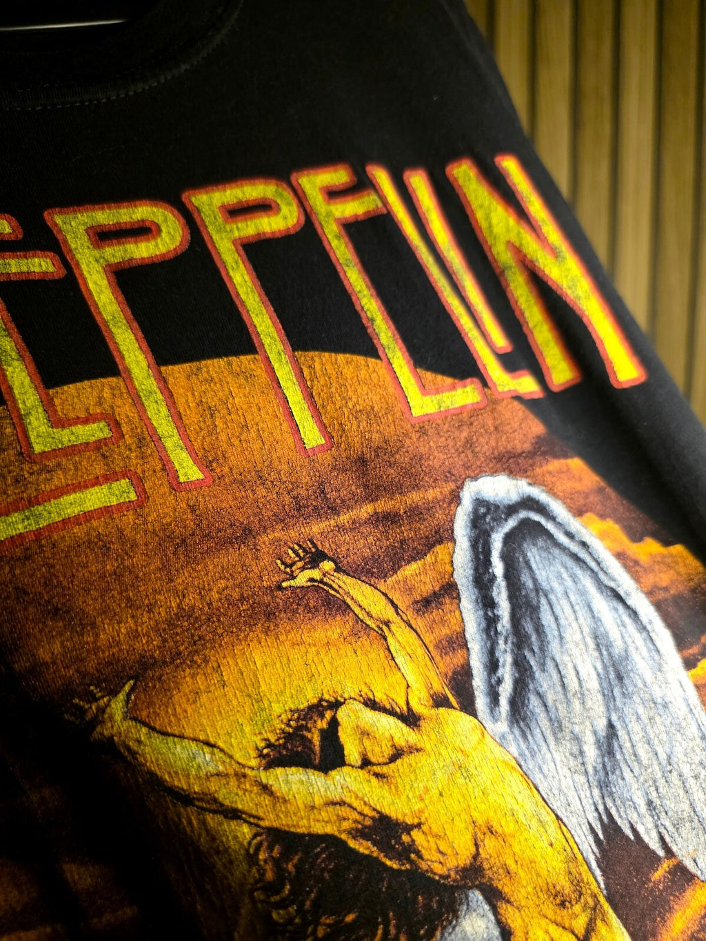 Led Zeppelin U.S. Tour 1975 Graphic T-Shirt Black Size S