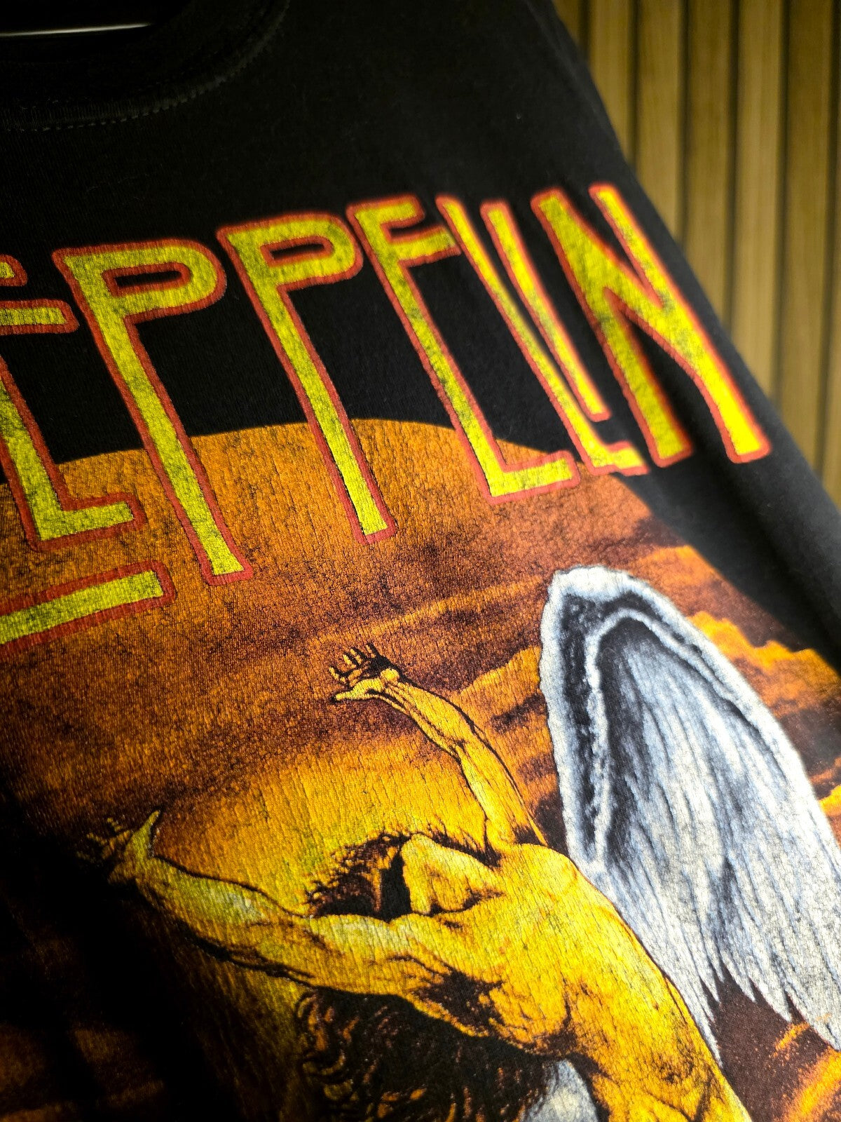 Led Zeppelin U.S. Tour 1975 Graphic T-Shirt Black Size S