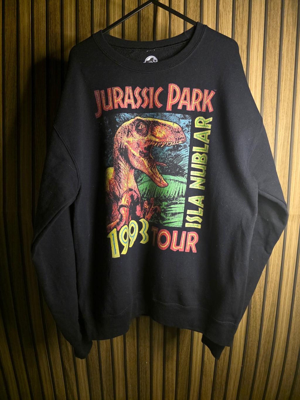 Jurassic Park 1993 Tour Black Sweatshirt Dinosaur Graphic Small
