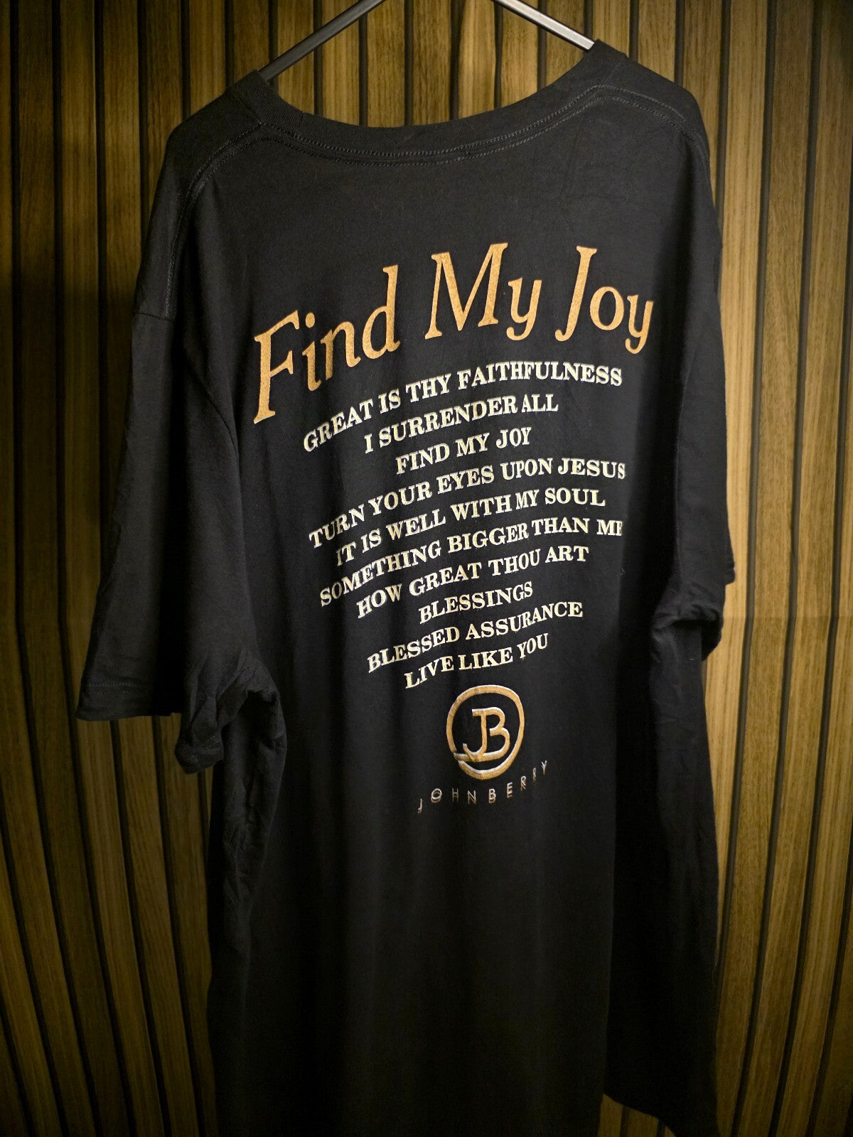 John Berry Find My Joy Black Graphic T-Shirt Size 2XL Cotton