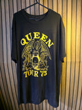 Queen Tour '75 Graphic T-Shirt Black Yellow XL