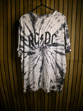 AC/DC Tie-Dye World Tour '79 Graphic T-Shirt Black White Medium