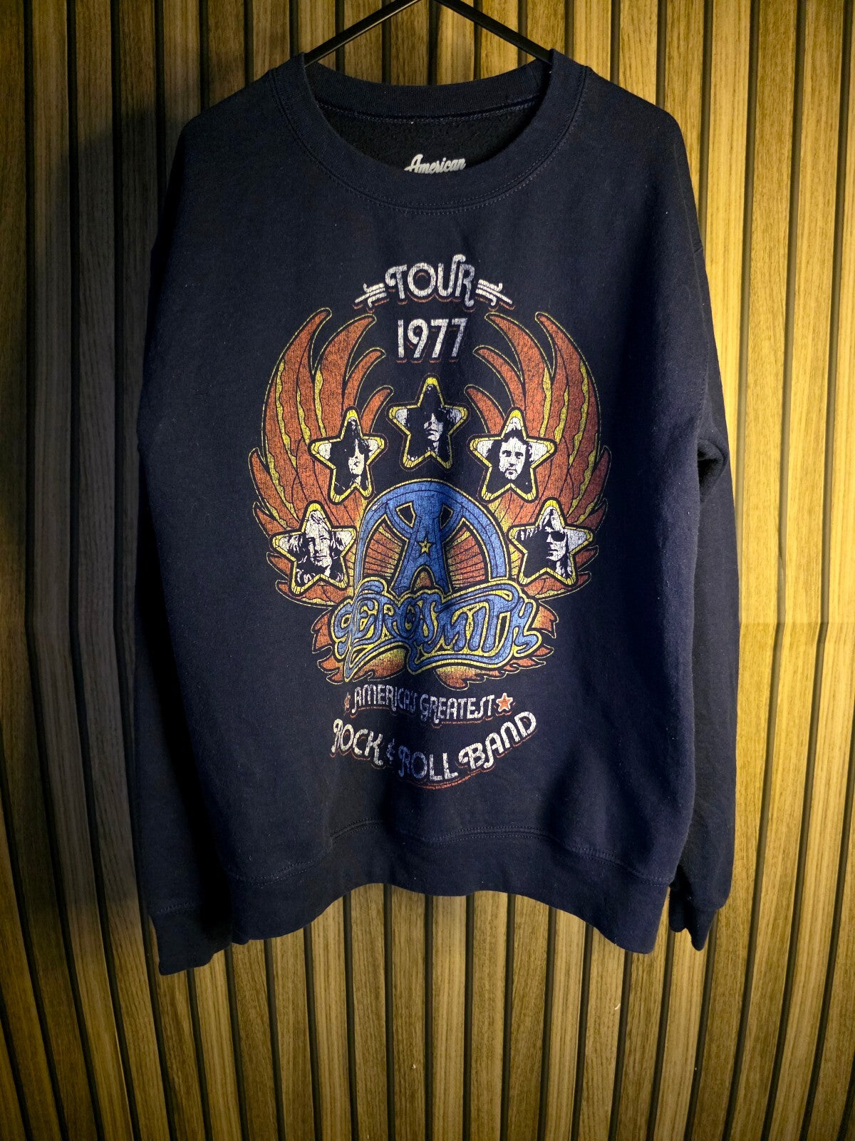 American Classics Aerosmith Tour 1977 Sweatshirt Navy X-Small