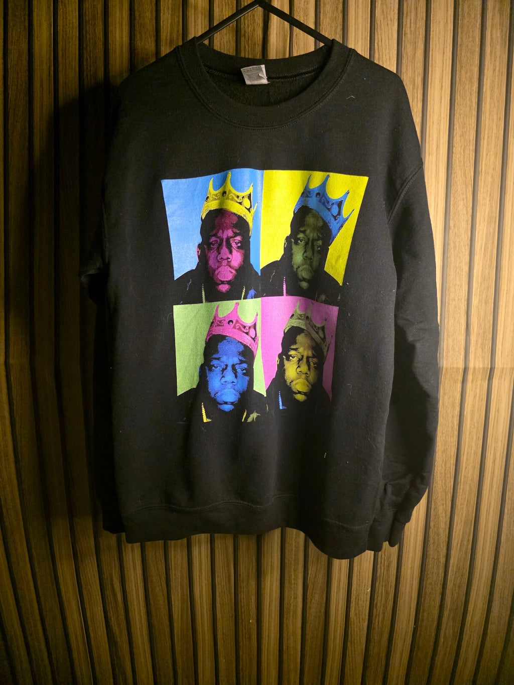 Biggie Smalls Notorious B.I.G. Black Sweatshirt Pop Art Size S