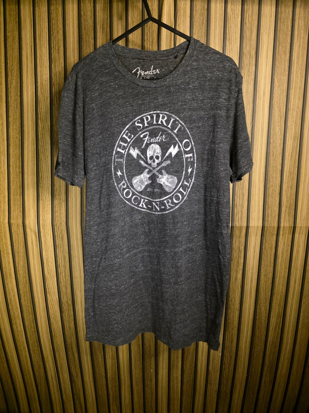 Fender The Spirit of Rock-N-Roll Graphic T-Shirt Charcoal Grey S
