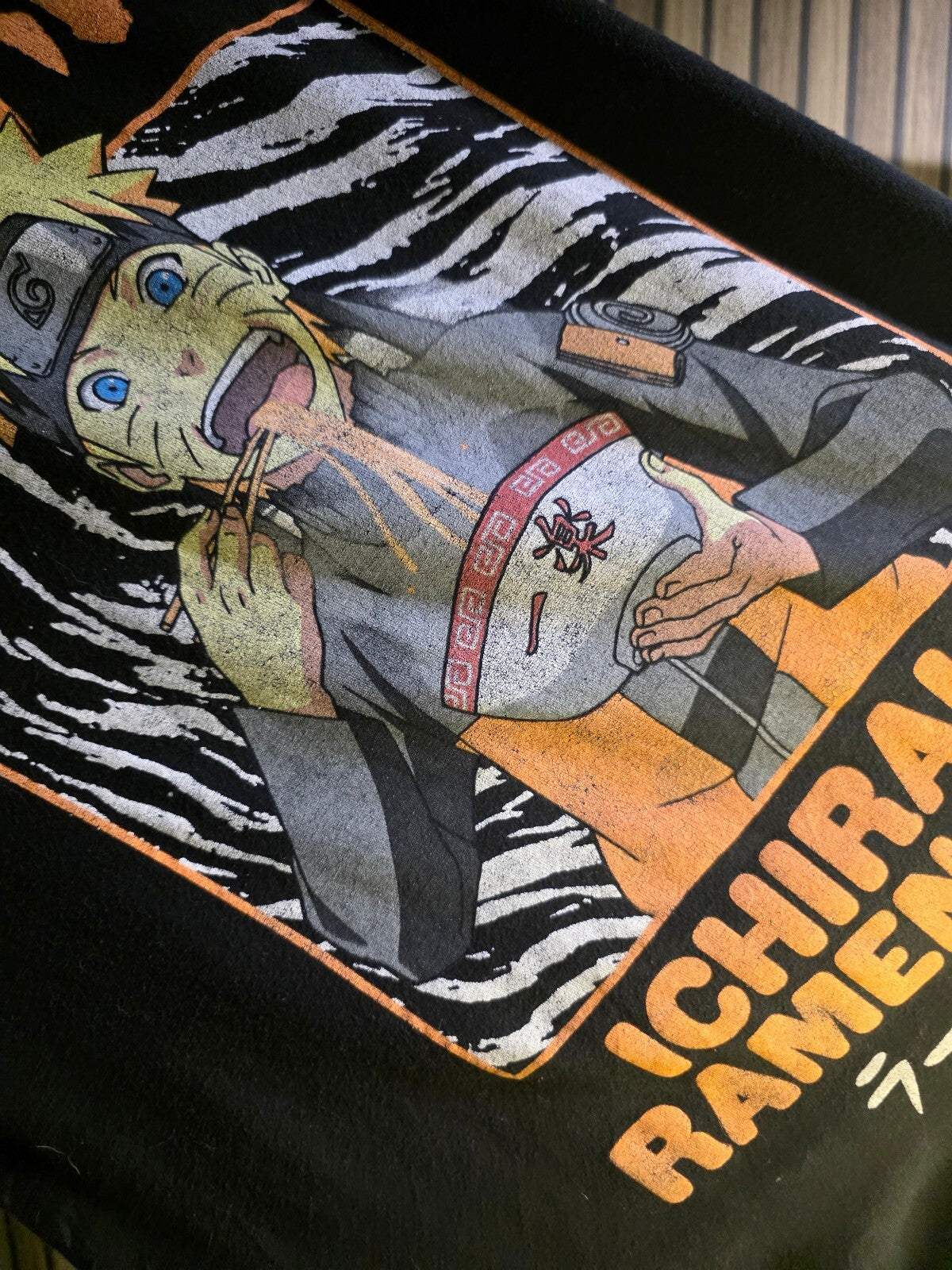 Naruto Shippuden Ichiraku Ramen Shop Graphic T-Shirt Black Size M