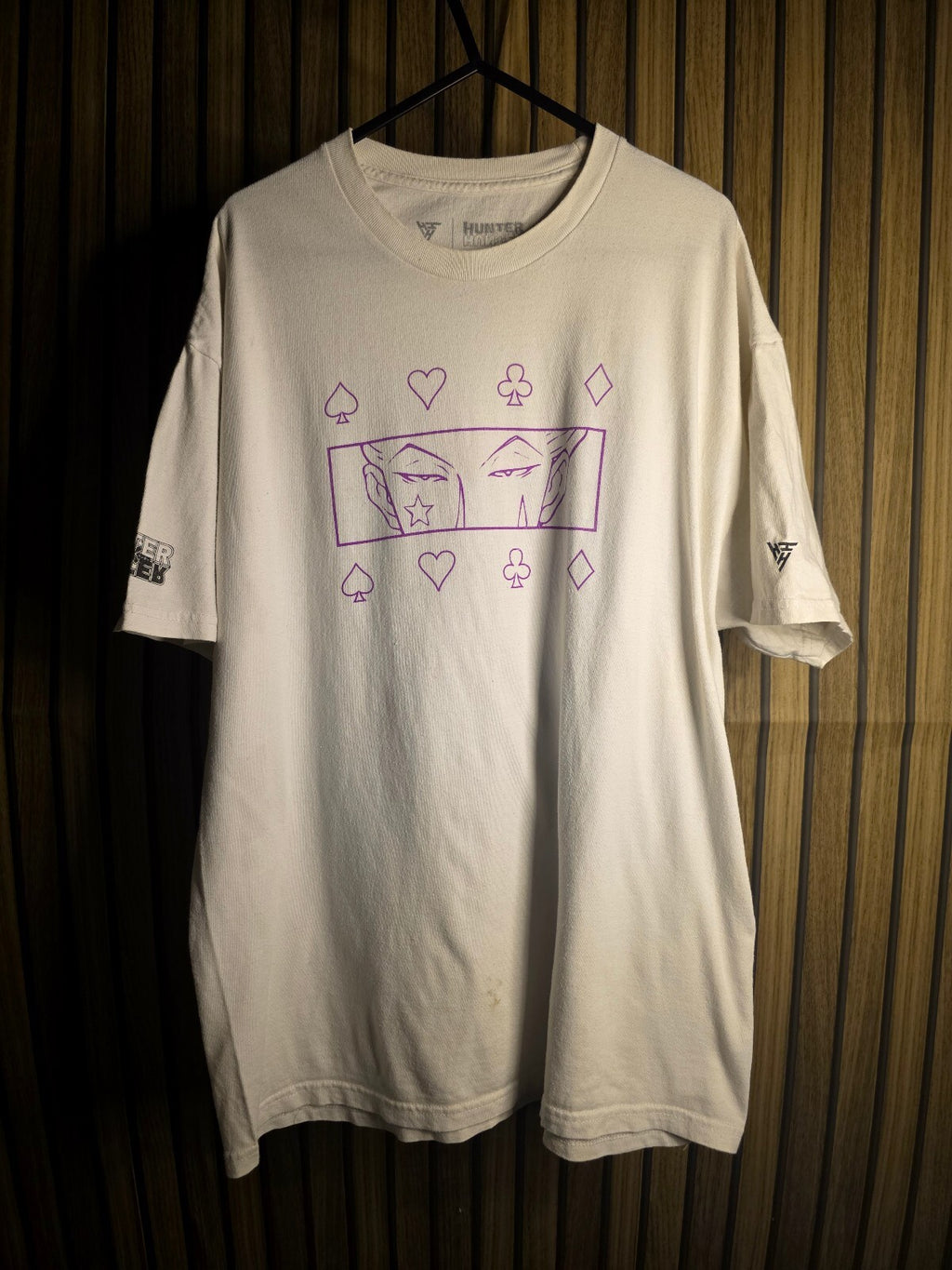 Hunter x Hunter Graphic T-shirt Anime Eyes Print Cream Large