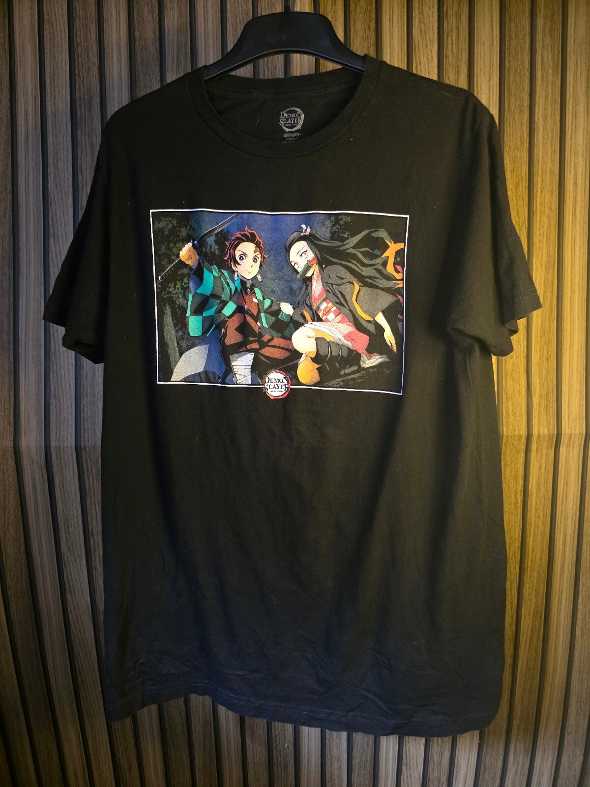 Demon Slayer Anime Graphic T-Shirt Black Medium