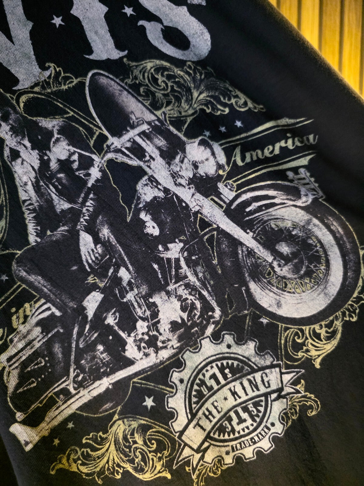 Elvis Presley Graphic T-Shirt Black XL The King Motorcycle