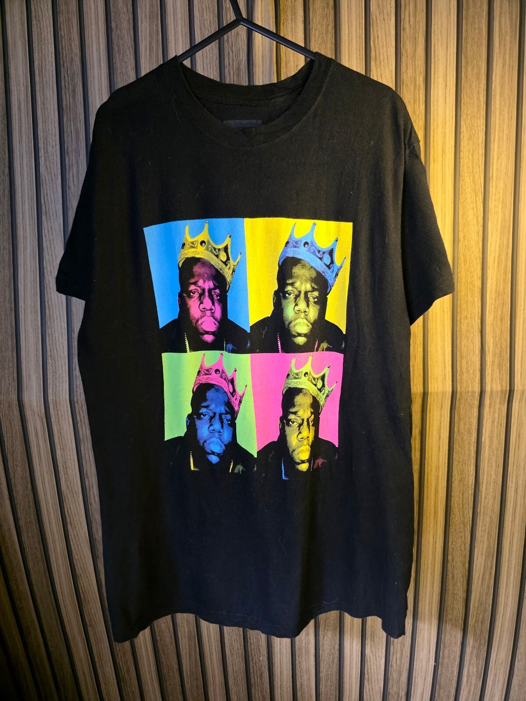 Notorious B.I.G. Pop Art Graphic T-Shirt Black Large