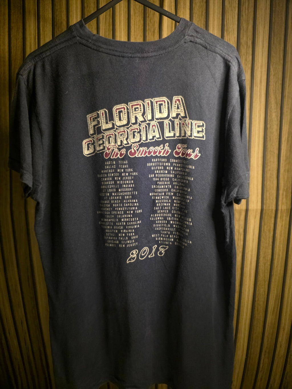 Florida Georgia Line The Smooth Tour 2017 Black Graphic T-Shirt Size Small