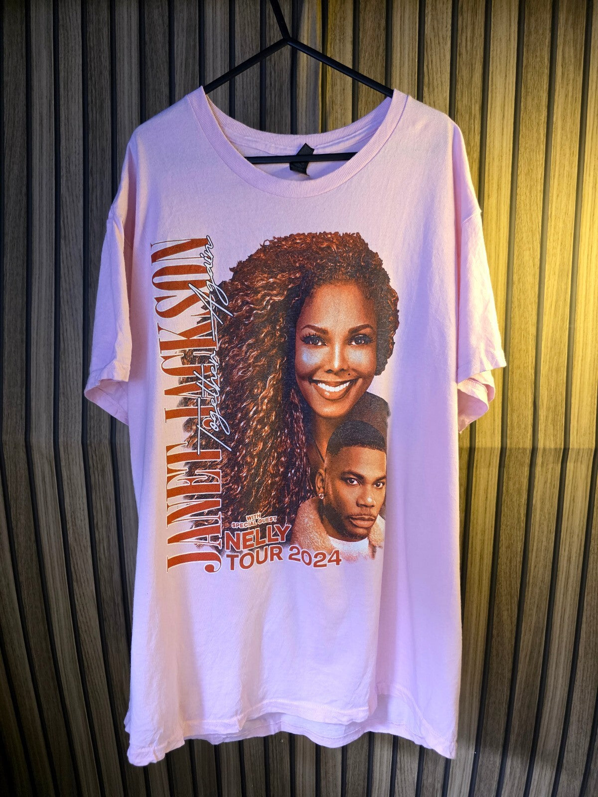 Janet Jackson Nelly Tour 2024 Graphic T-shirt Pink Unisex Size L