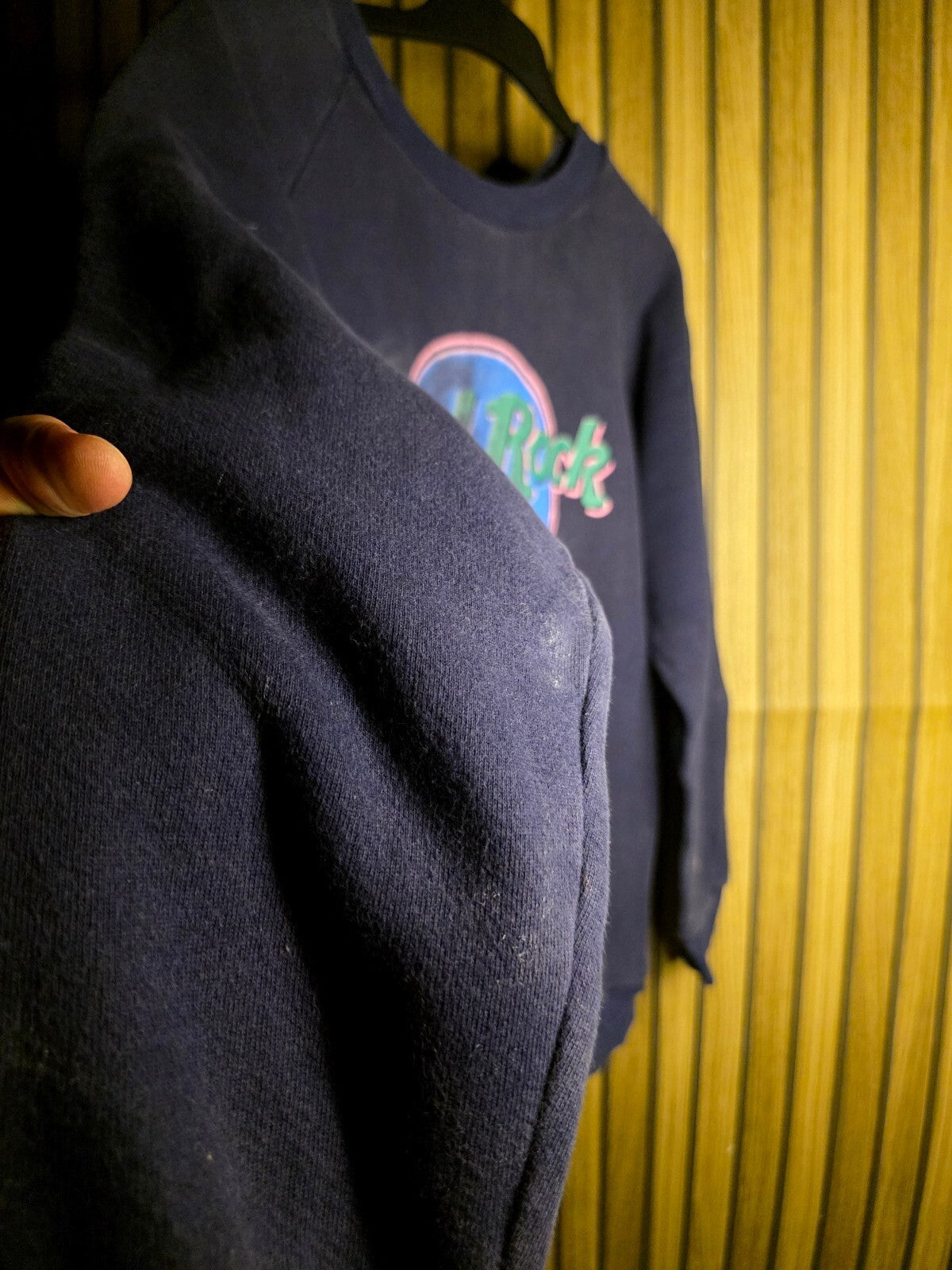 Hard Rock Cafe New York Vintage Sweatshirt Navy Blue Medium