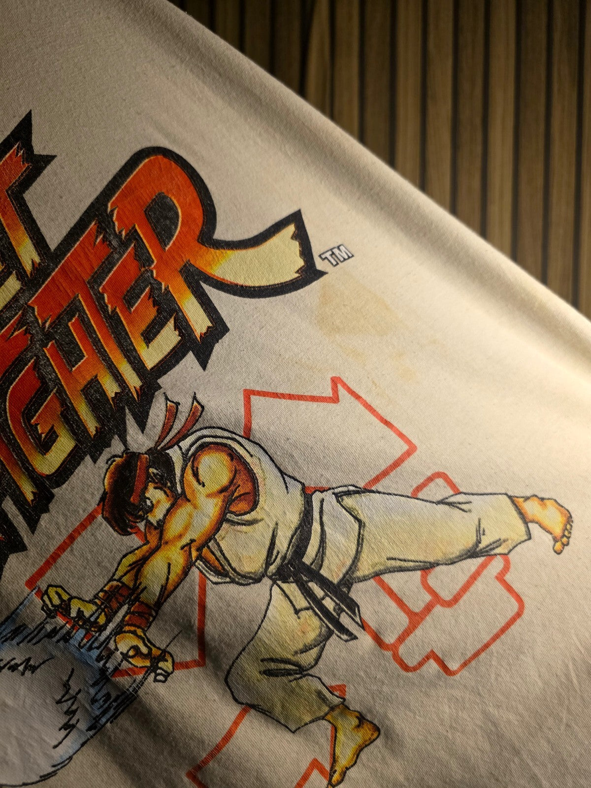 Street Fighter Graphic T-Shirt Beige Large