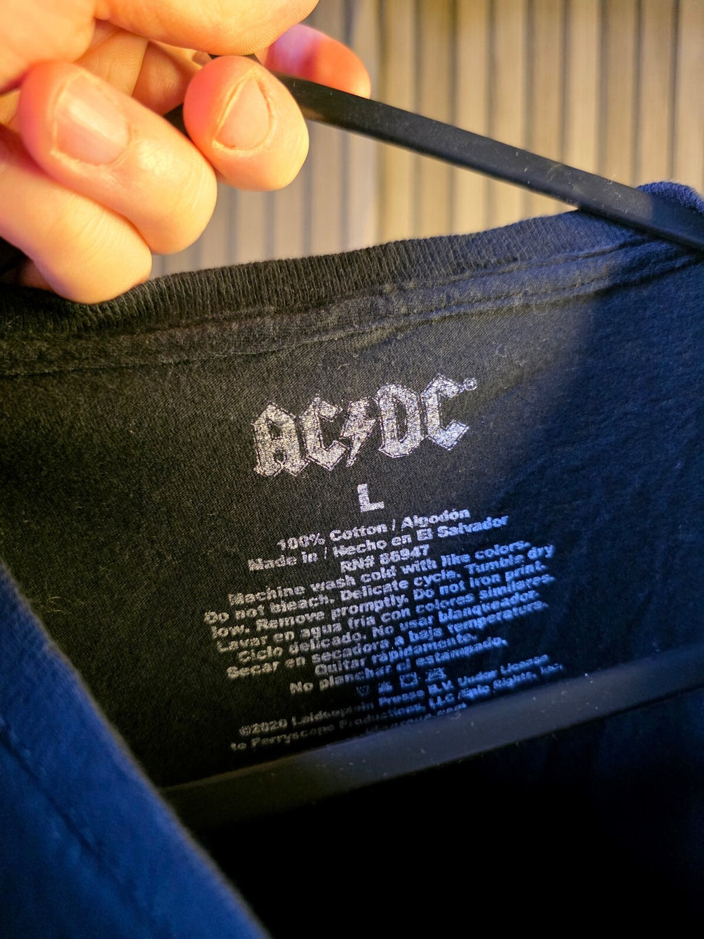 AC/DC Back In Black Graphic T-shirt Black Large