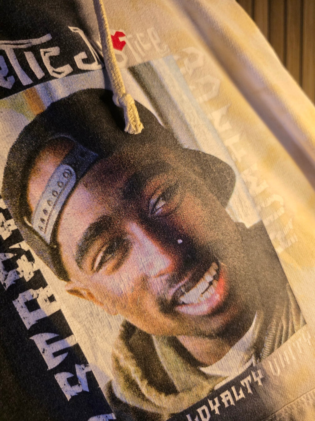 Chemistry Tupac Shakur Split Tone Hoodie Black Beige Medium