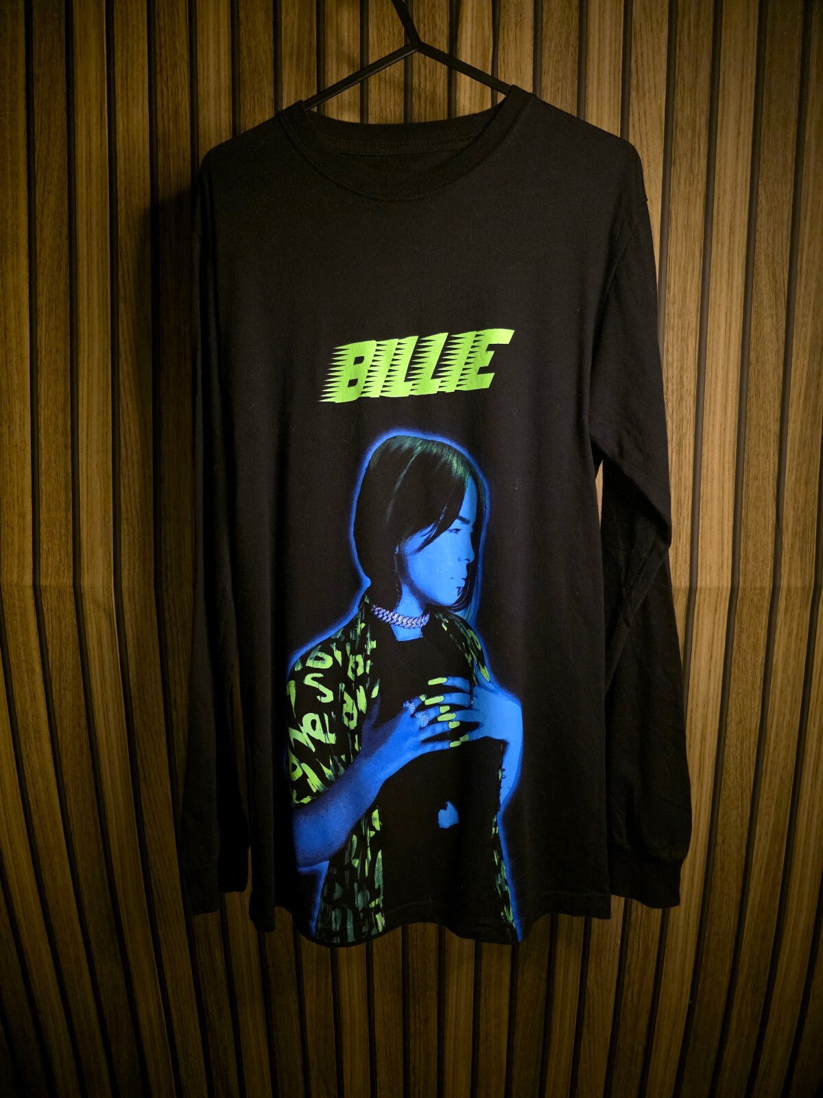 Billie Eilish World Tour Black Long Sleeve T-Shirt Size Small