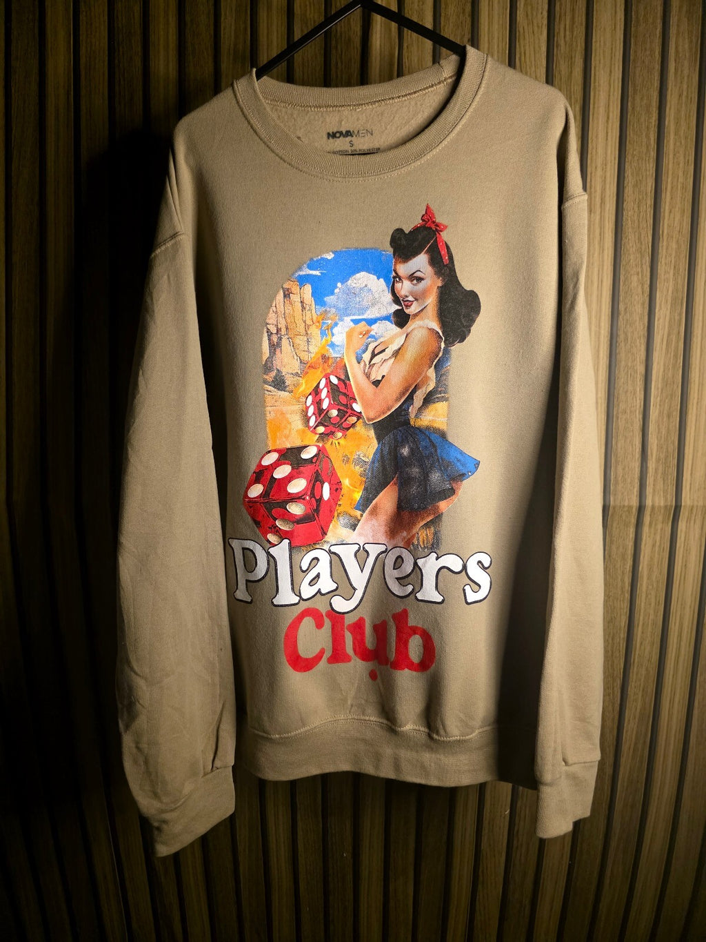 NOVA MEN Players Club Graphic Sweatshirt Sand Size S