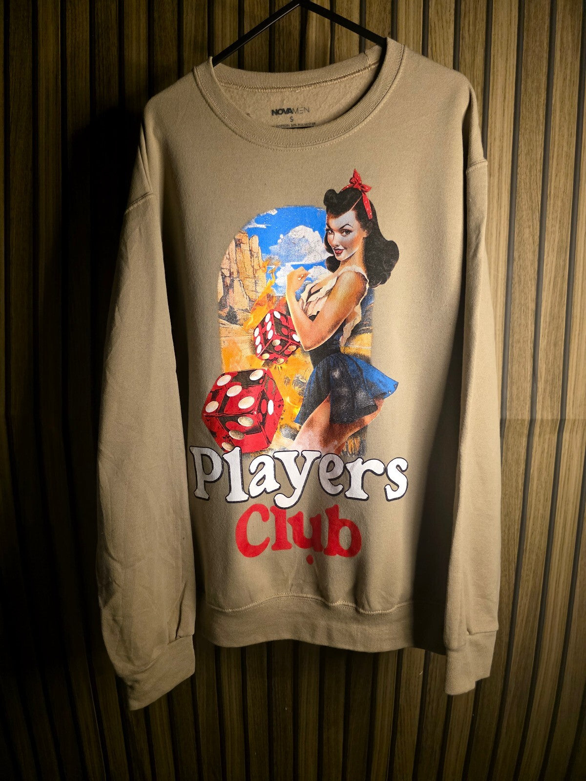 NOVA MEN Players Club Graphic Sweatshirt Sand Size S