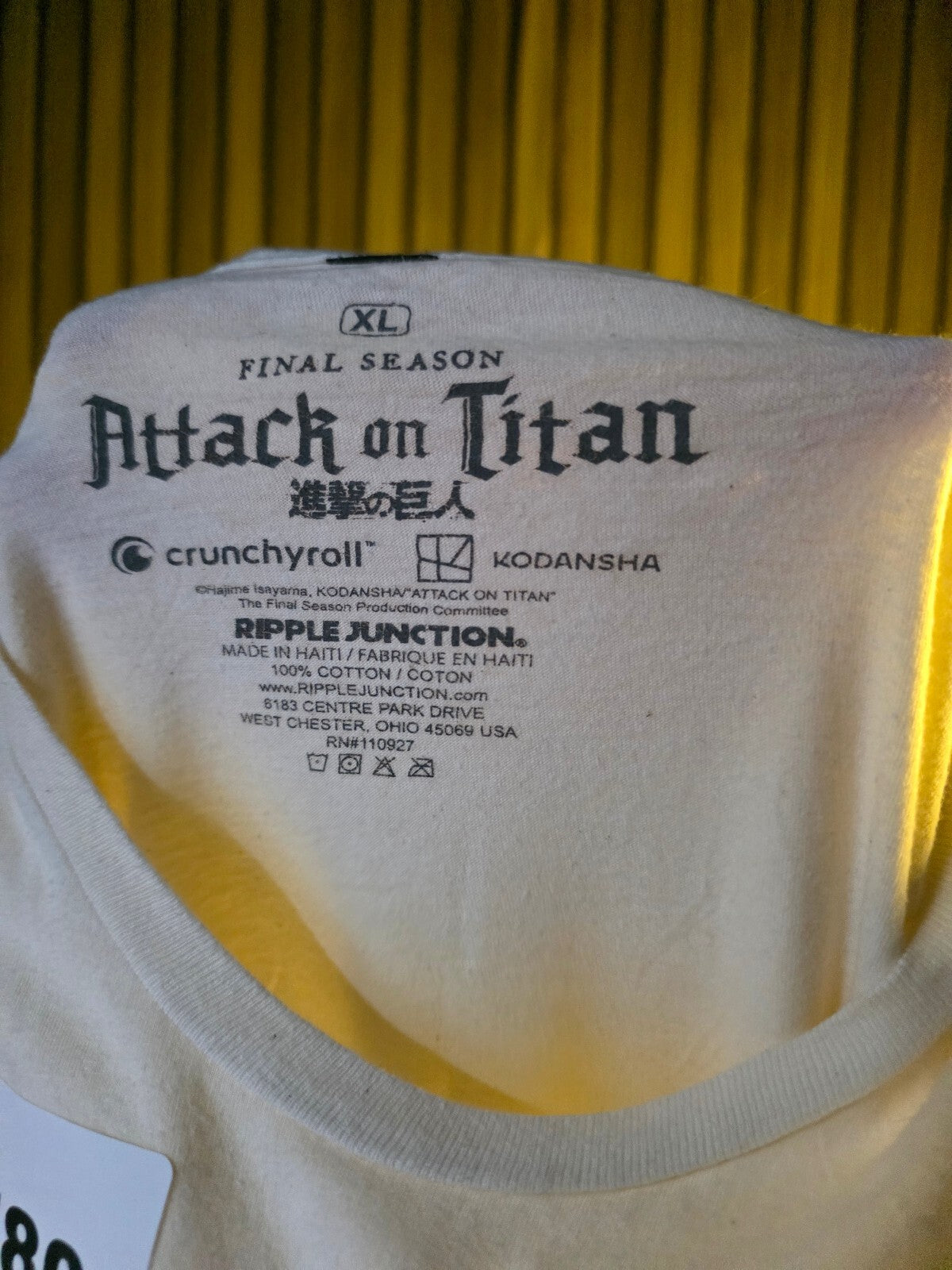 Ripple Junction Attack on Titan Final Season Graphic T-Shirt White XL