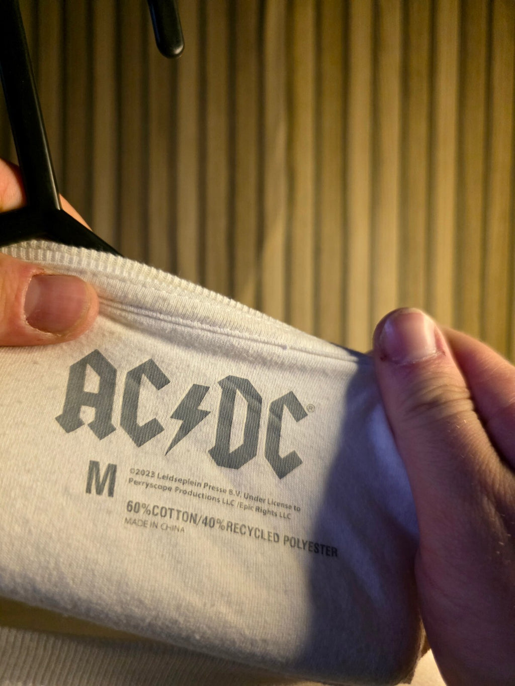 AC/DC Band Sweatshirt Live in Concert Graphic White Medium